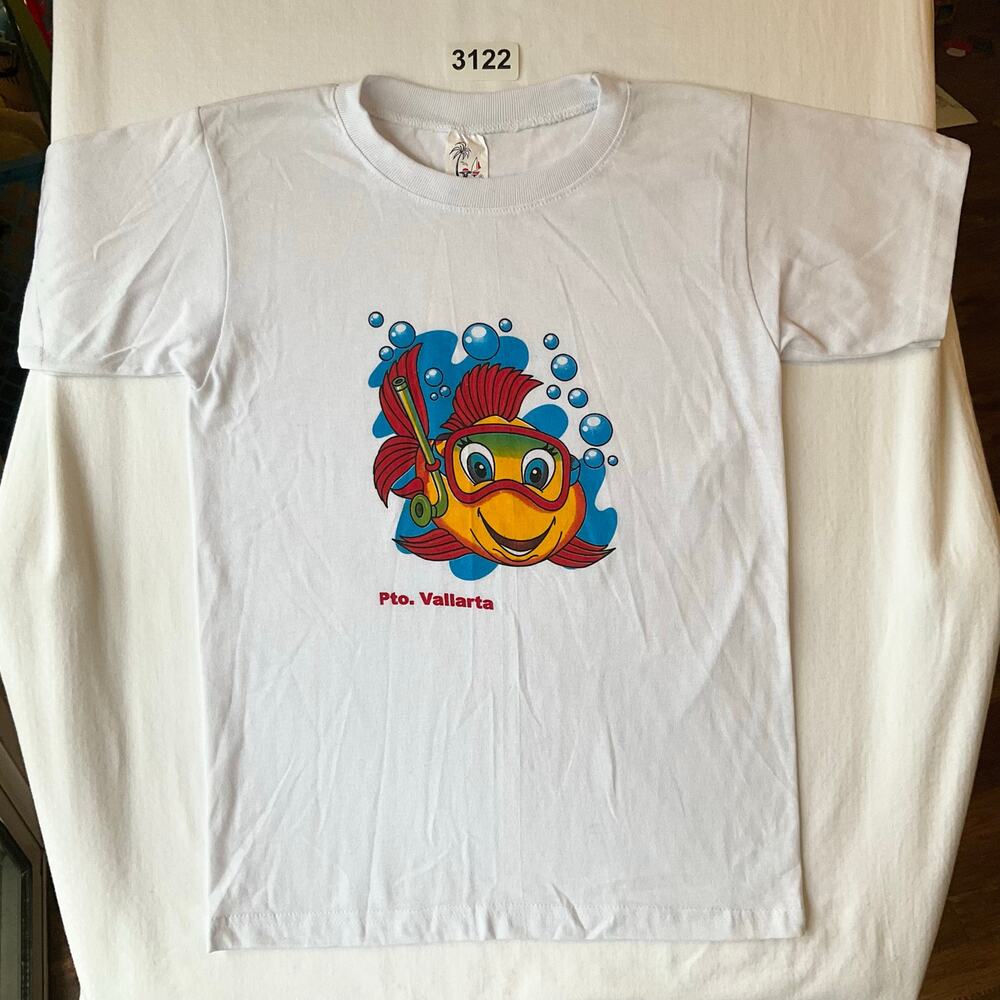 Pacific Beach Kid Short Sleeve Thin  T-shirt size XL (14-16),White,Pto. Vallatar